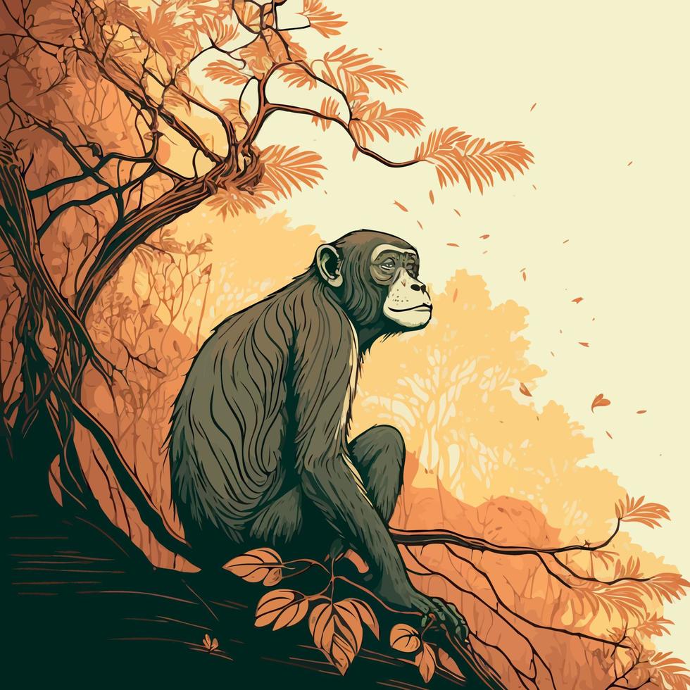 Primate monkey wild animal vector