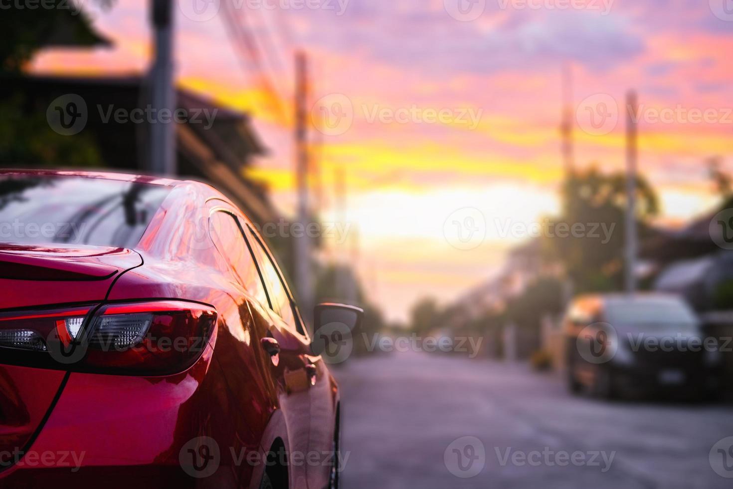 Travel car sea beach street automotive roadtrip on sunset background for transport, travel of nature to vehicle auto silhouette landscape light sun car for travel journey trip summer lifestyle car 202 photo