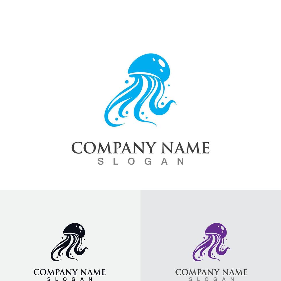 Jellyfish icon illustration design, simple logo template vector