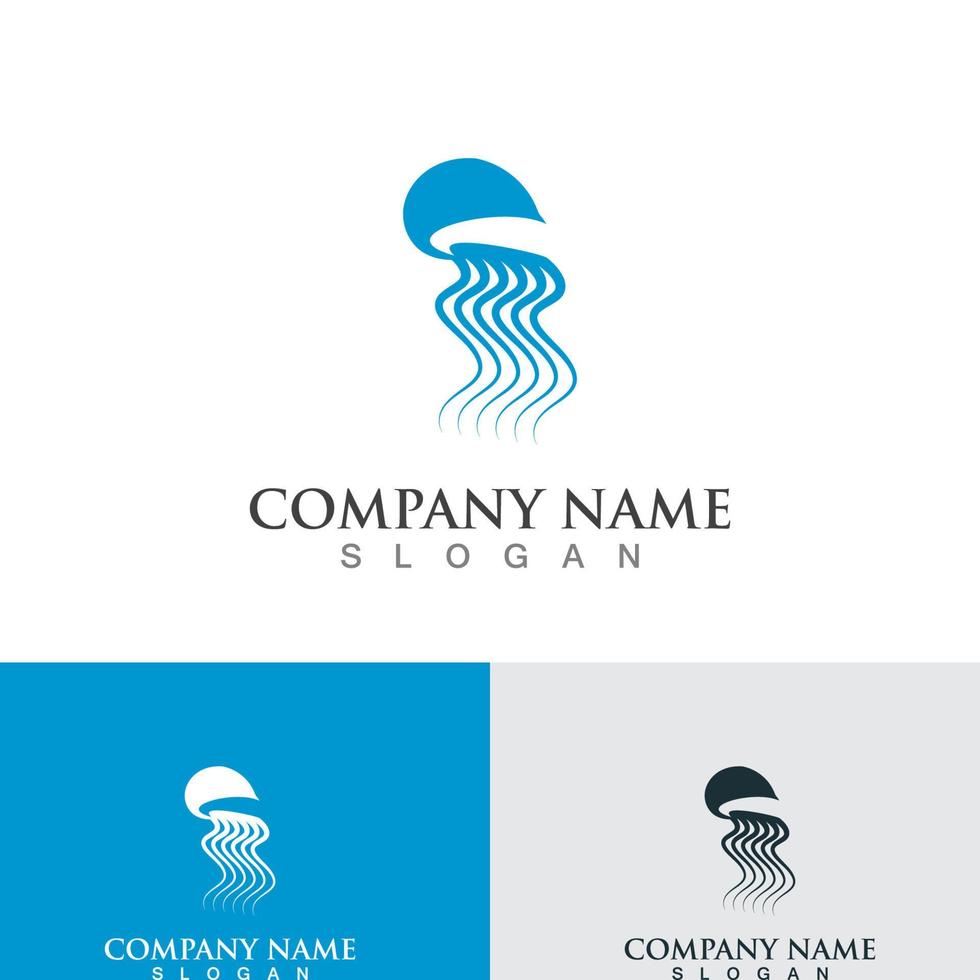 Jellyfish icon illustration design, simple logo template vector