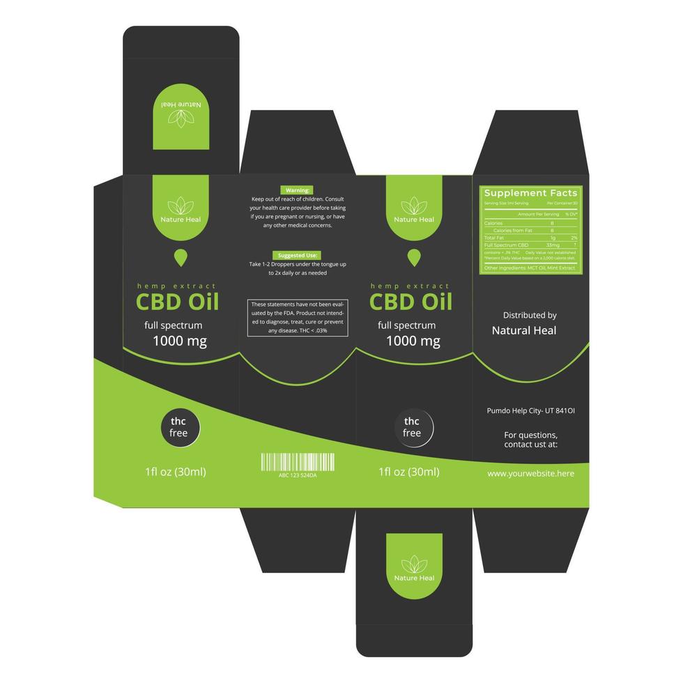 CBD Box design template for CBD label design, Product Packaging Design vector