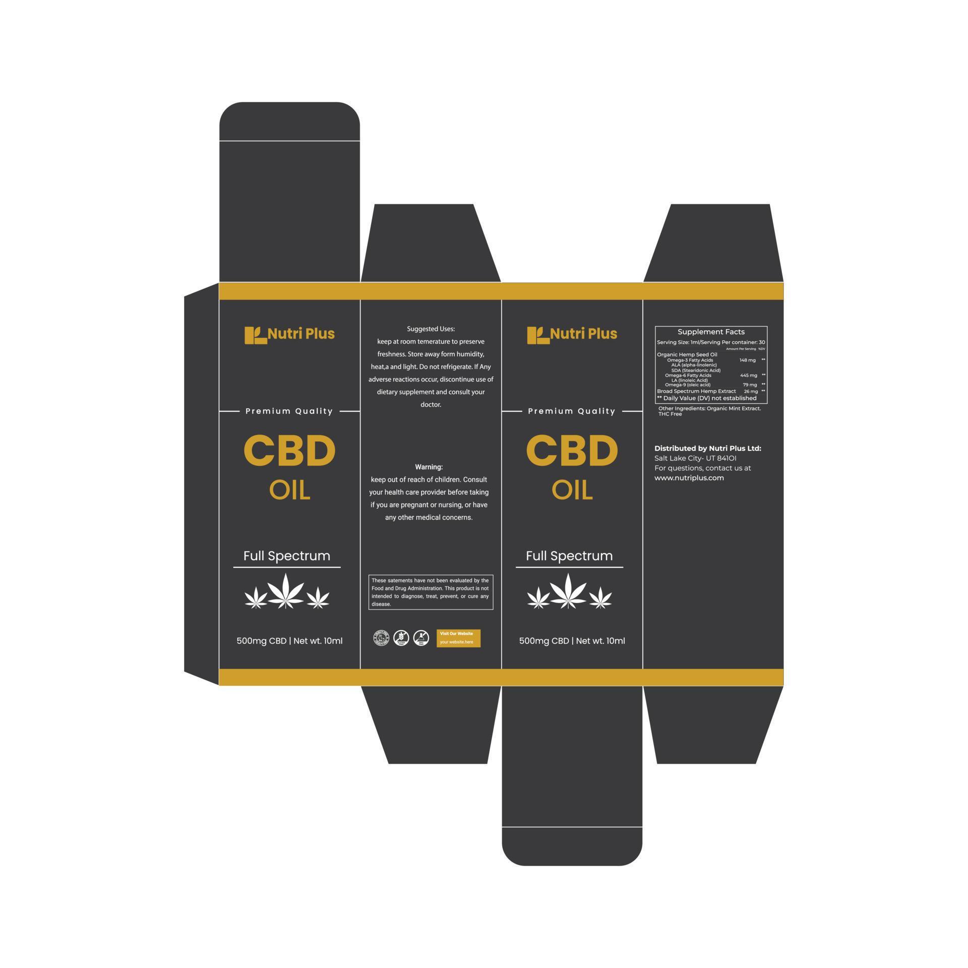 CBD Box design template for CBD label design, Product Packaging Design