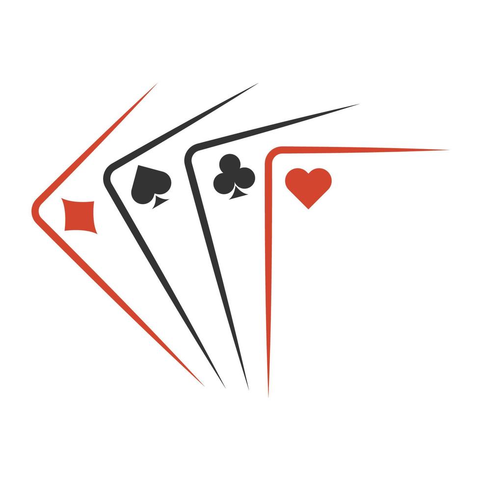 Playing card games icon logo design vector