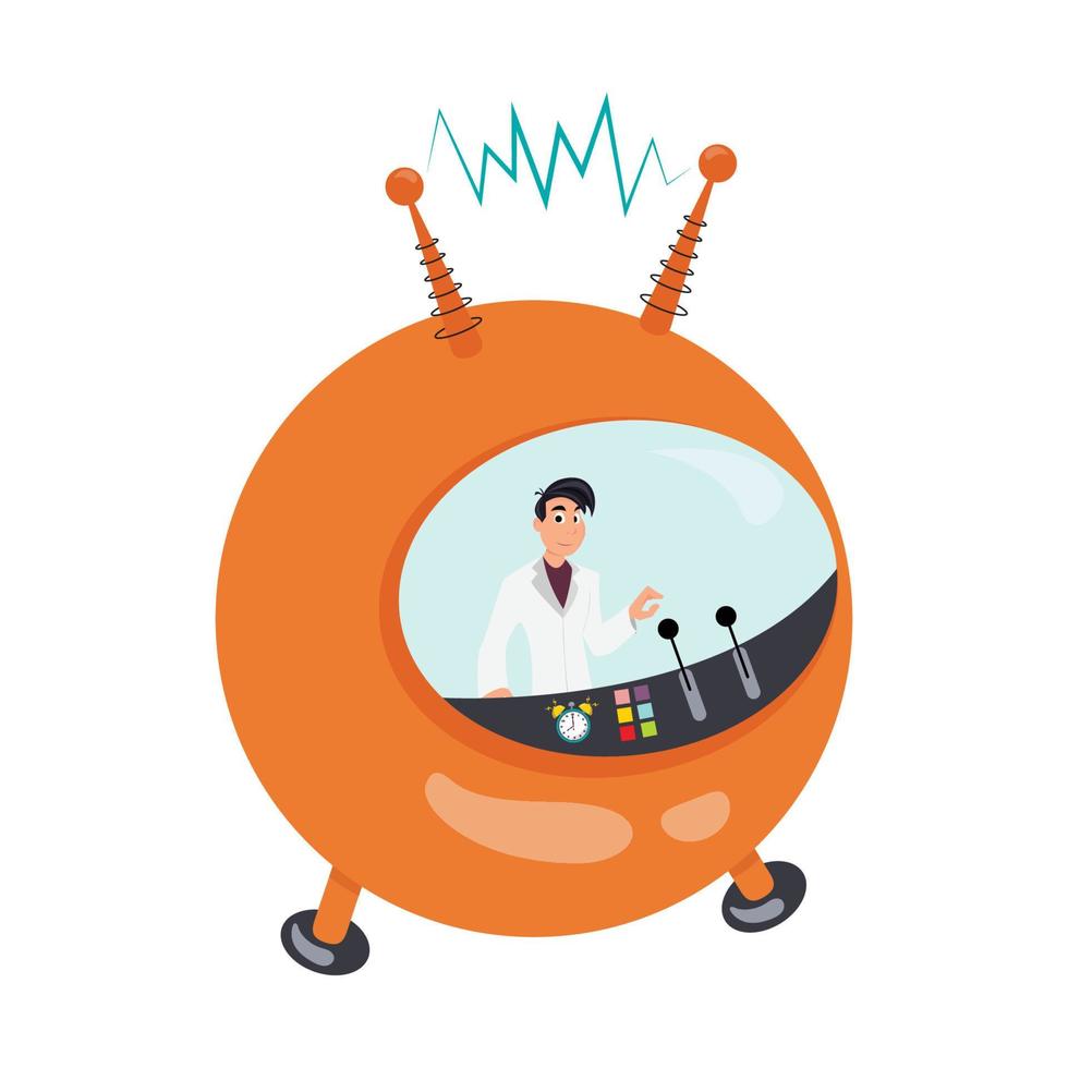 Time Travel Machine cartoon vector illustration graphic