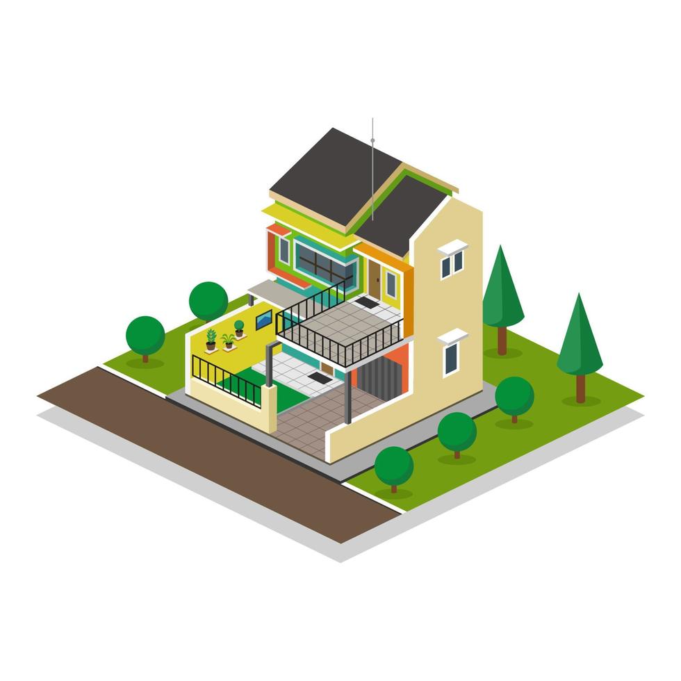 House 3d isometric vector design