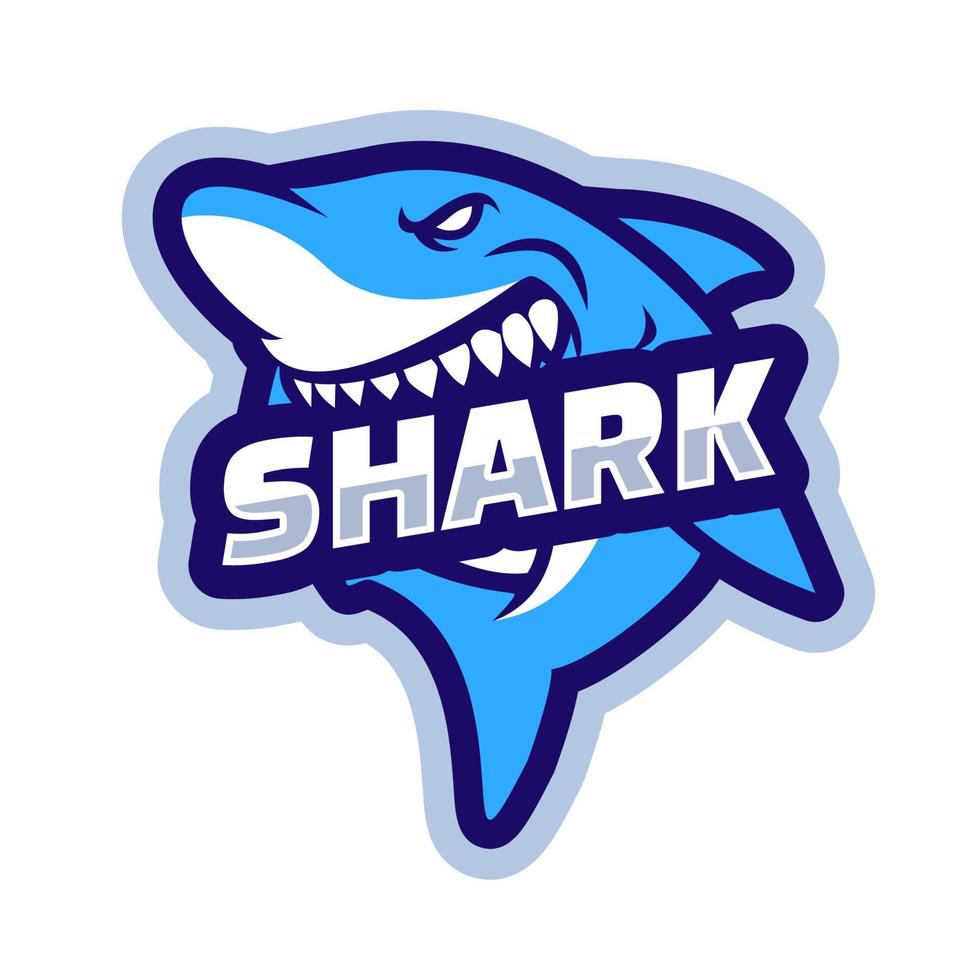 diseño de logotipo de mascota de vector de tiburón