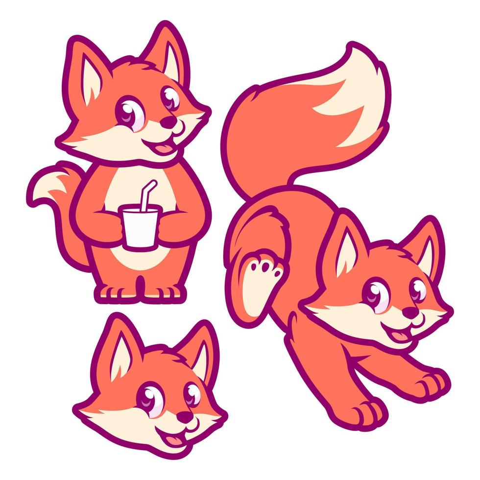 Fox Cartoon Vector Mascot Design
