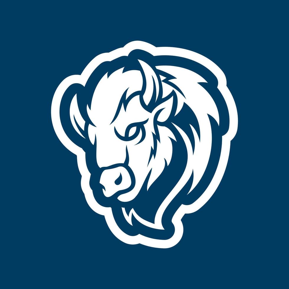 Bison Head Mascot Logo Design vector