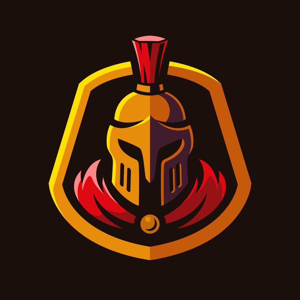 Spartan knight character mascot logo vector