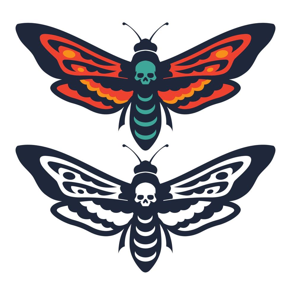 Butterfly skull vector illustration