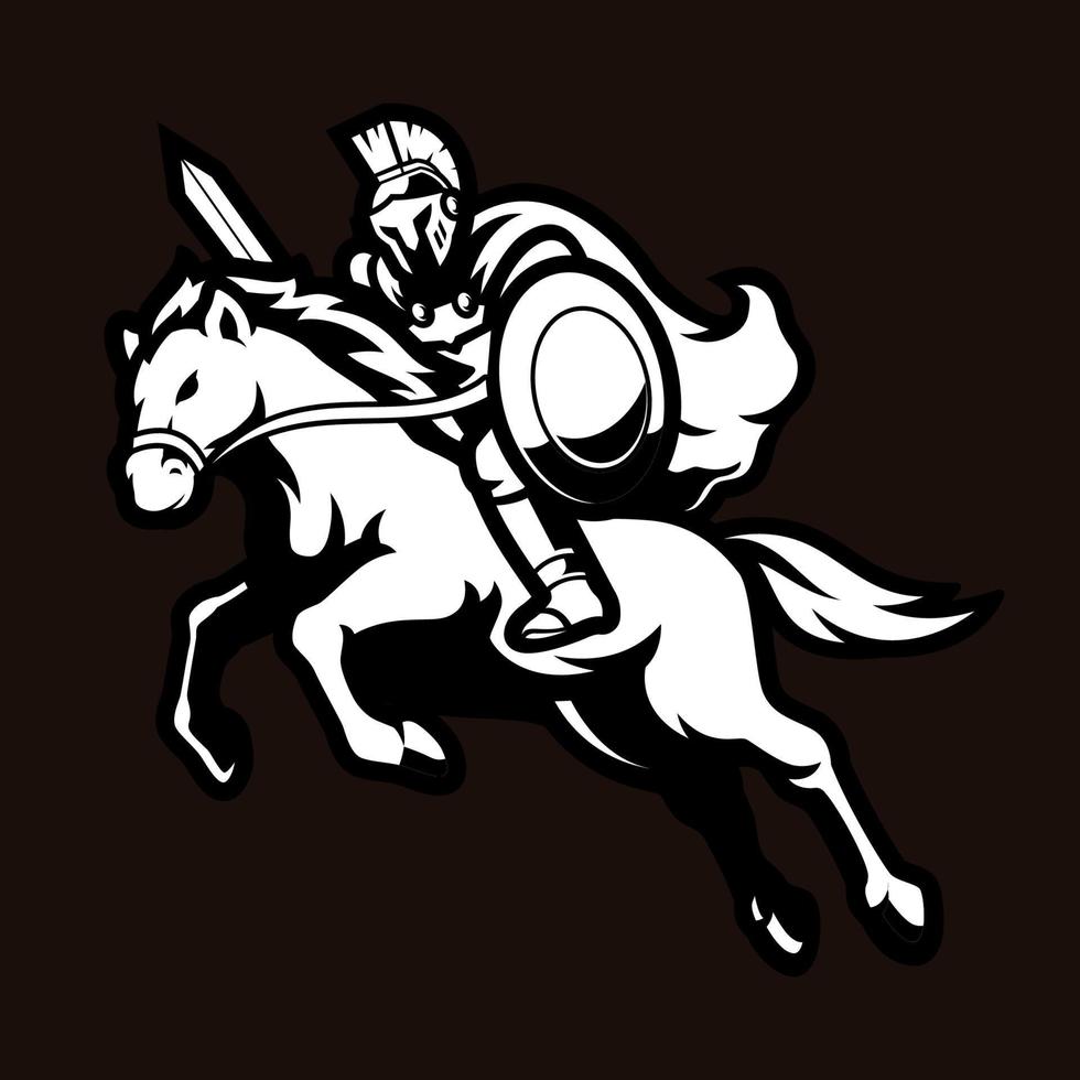 Spartan knight character vector illustration