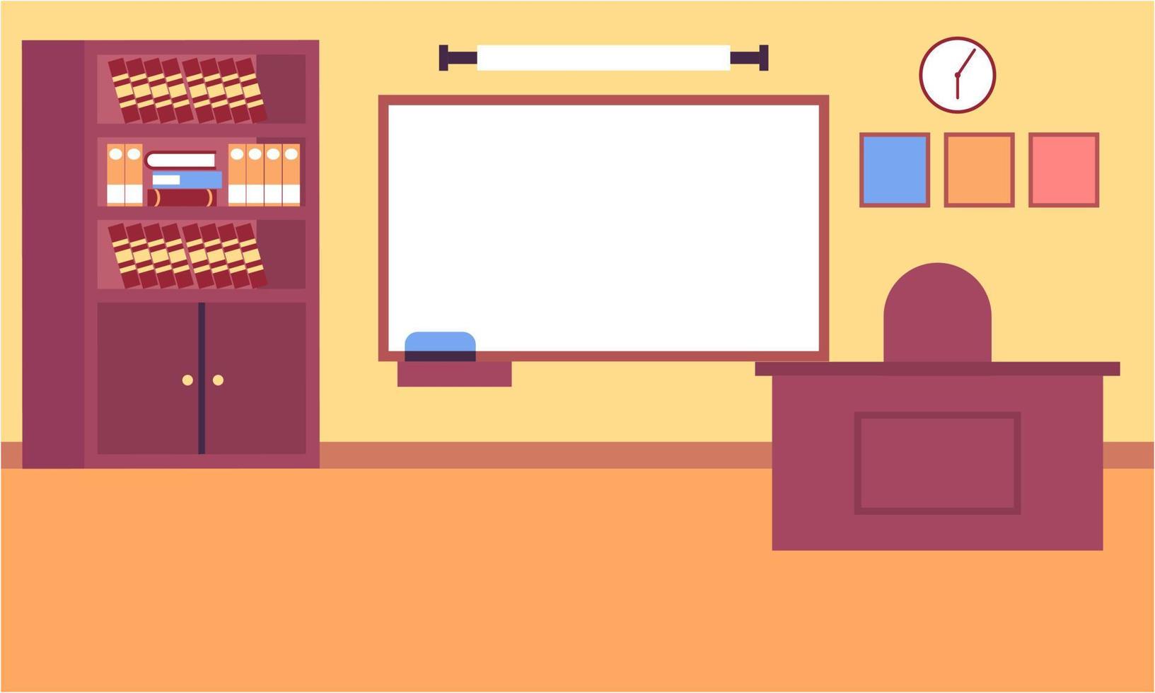 Classroom interior, empty school classroom. School Education background vector