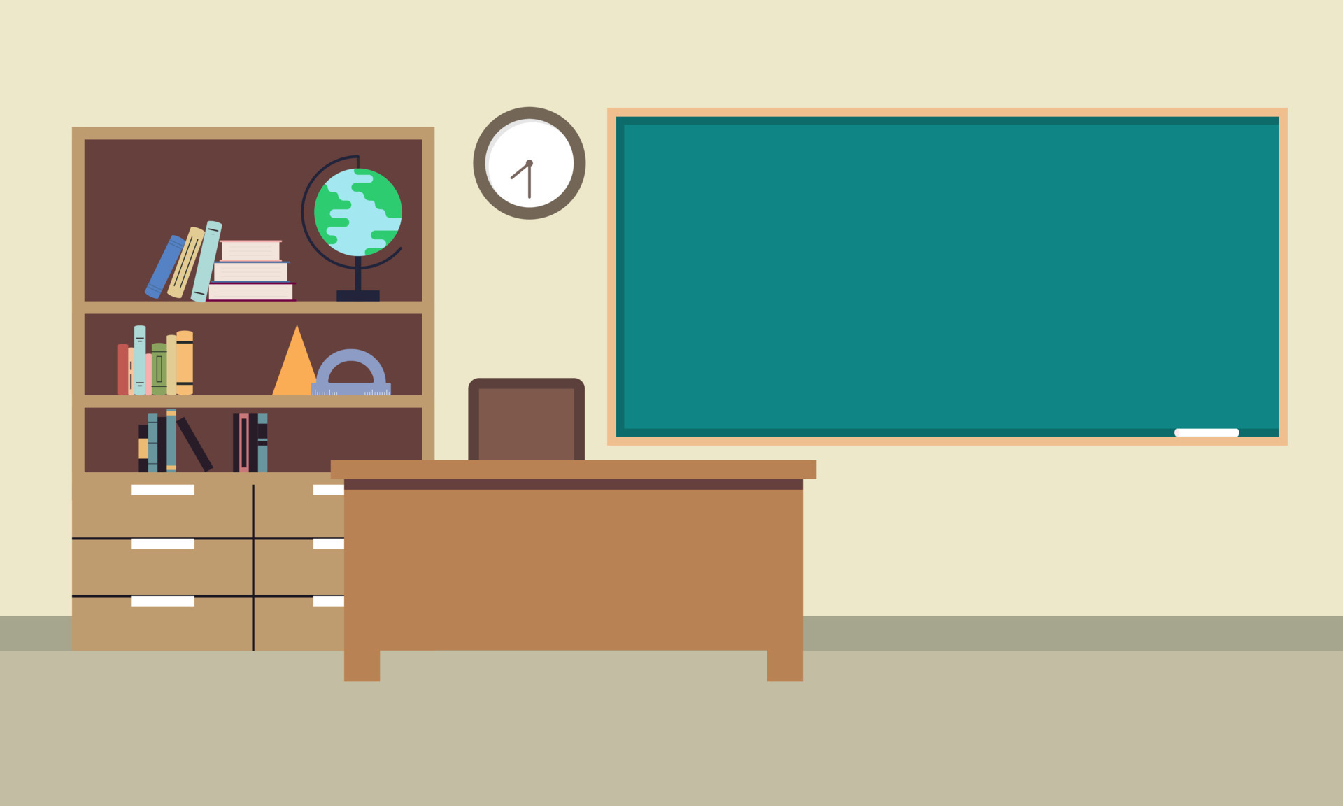 Classroom interior, empty school classroom. School Education background 17733754 Vector Art at