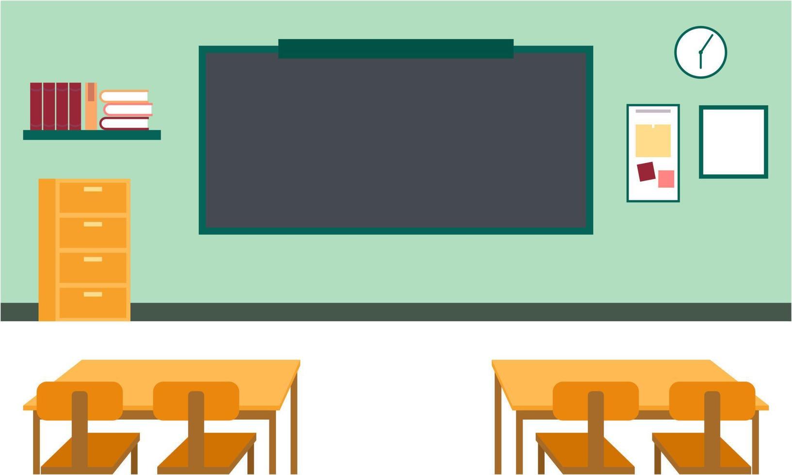 Classroom interior, empty school classroom. School Education background vector