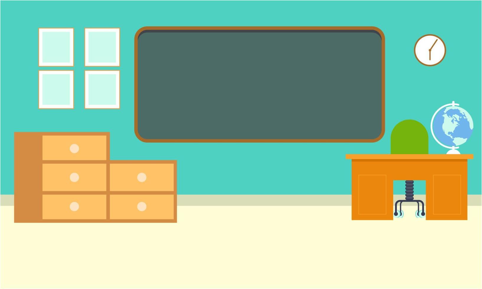 Classroom interior, empty school classroom. School Education background vector