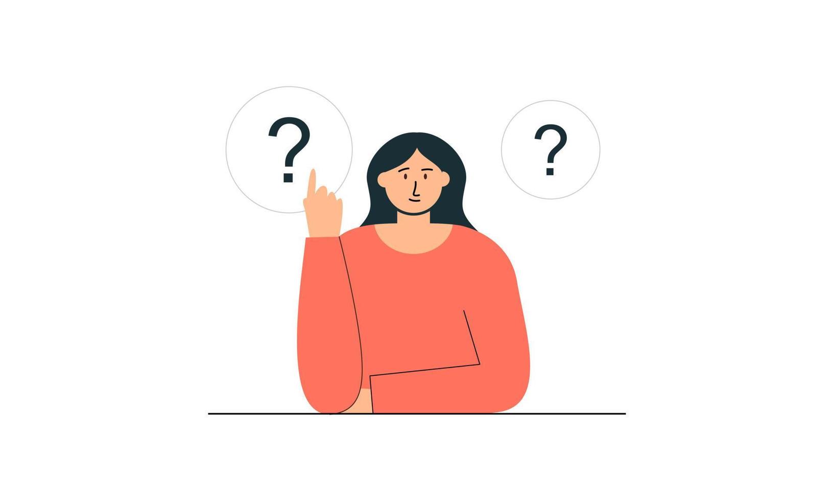 Choice between two options concept. Dilemma concept. Puzzled questioned man doubting, deciding, choosing, comparing alternatives, risks. vector