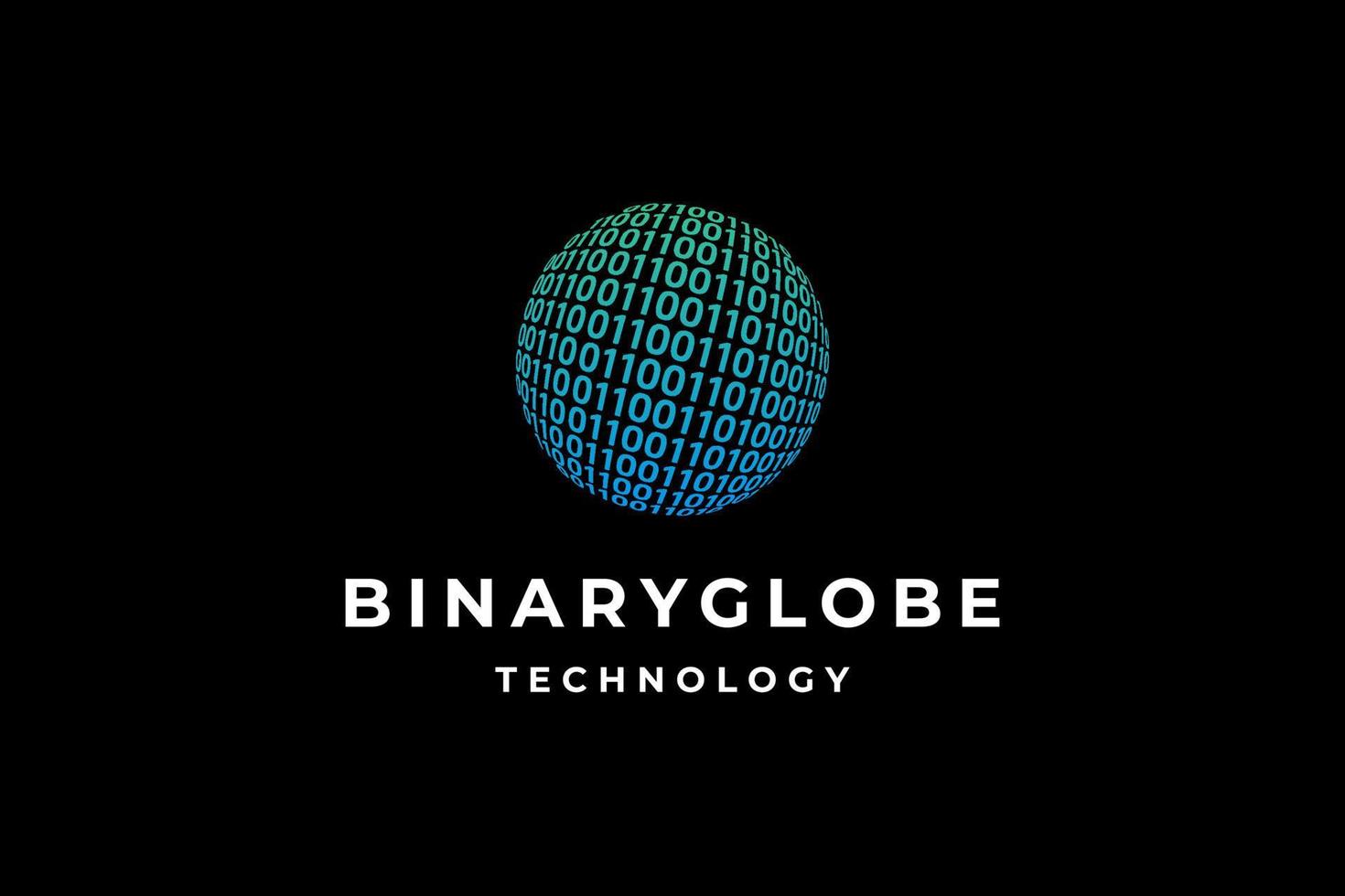 logotipo de tecnología de globo binario verde vector