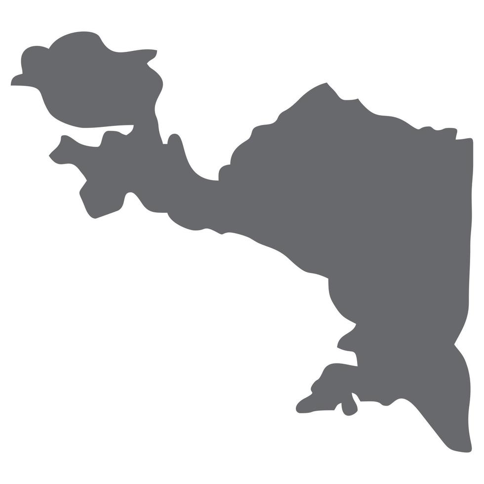 mapa de la isla de papua, una provincia de indonesia. simple icono gris plano sobre fondo blanco. silueta de ilustración de la isla de papúa aislada sobre fondo blanco. adecuado para el diseño de mapas de indonesia vector