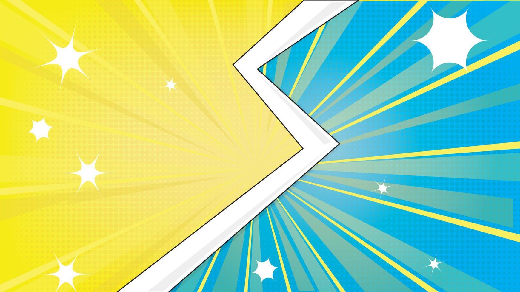 comic background in yellow and blue color vector