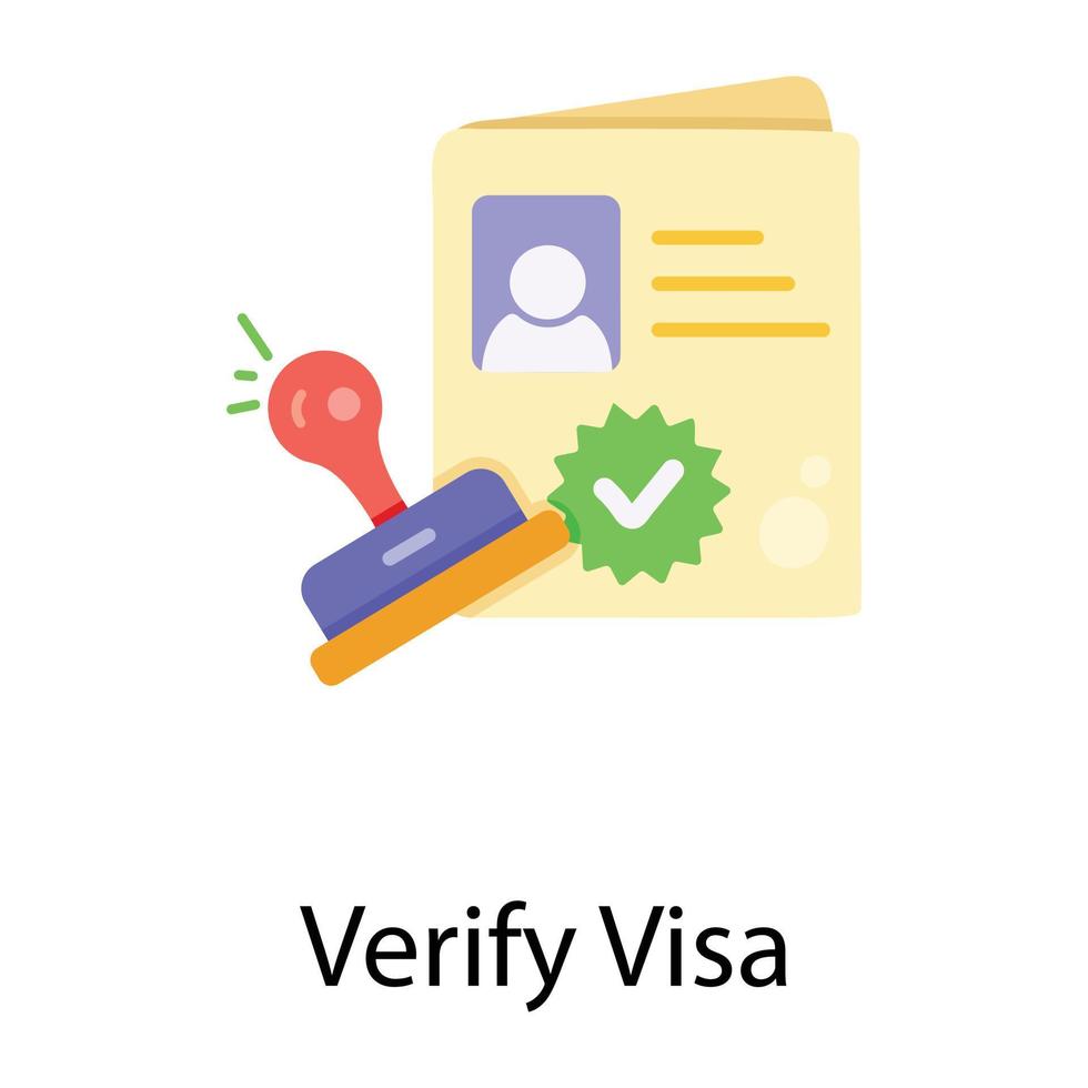 Trendy Verify Visa vector