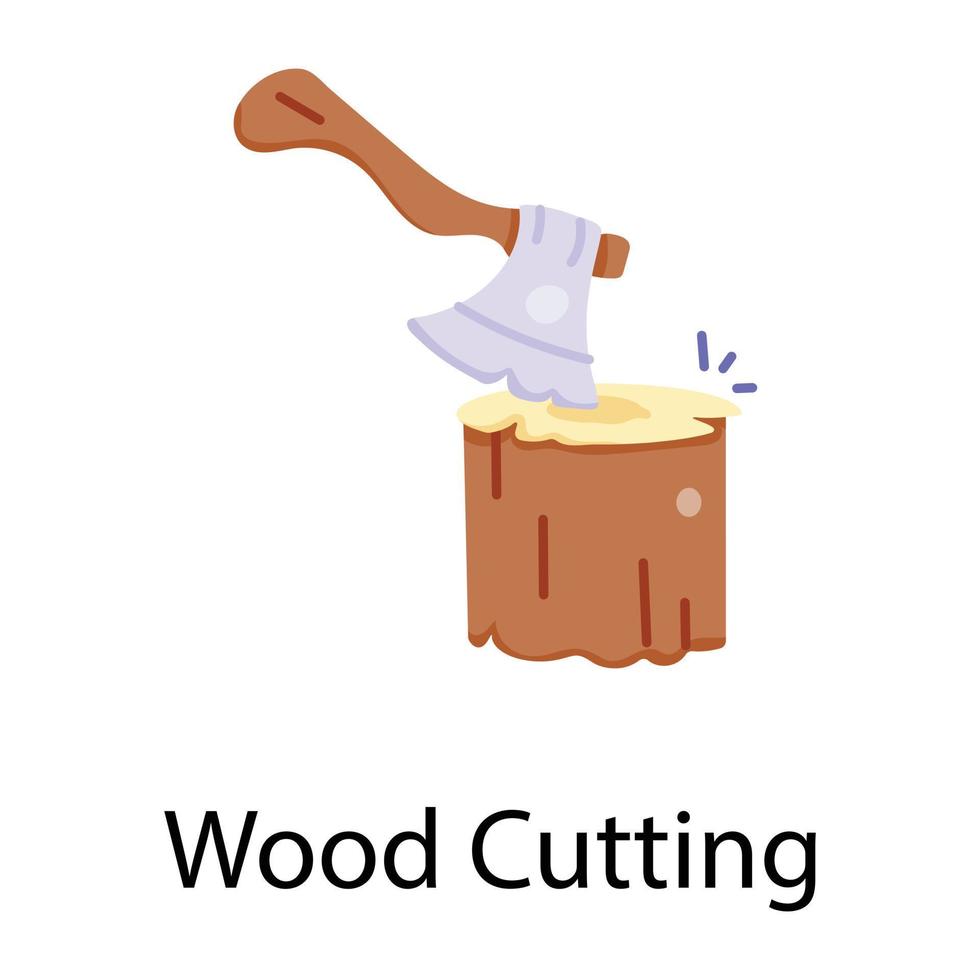 Trendy Wood Cutting vector