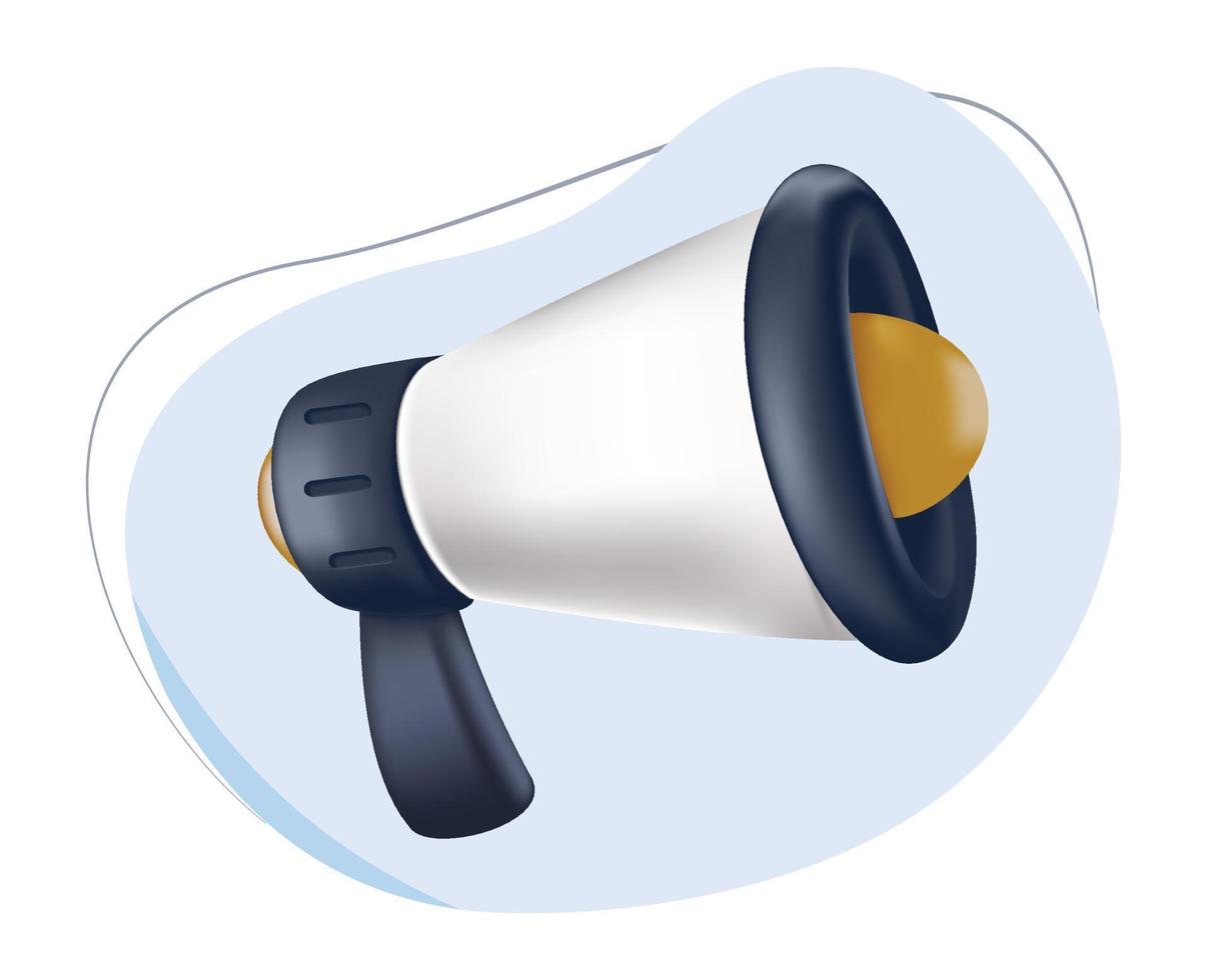 illustration cartoon megaphone 3d icon. cute megaphone cartoon vector. promotion vector