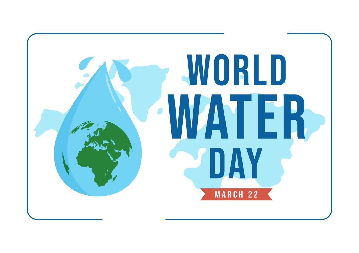 World Water Day on 5 March Illustration with Waterdrop from Earth for Web Banner or Landing Page in Flat Cartoon Hand Drawn Templates Illustration vector