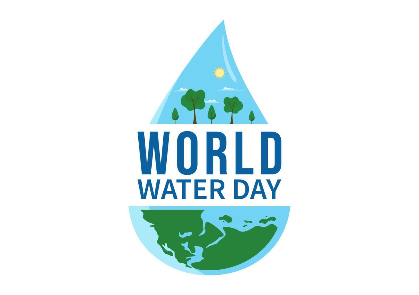 World Water Day on 5 March Illustration with Waterdrop from Earth for Web Banner or Landing Page in Flat Cartoon Hand Drawn Templates Illustration vector