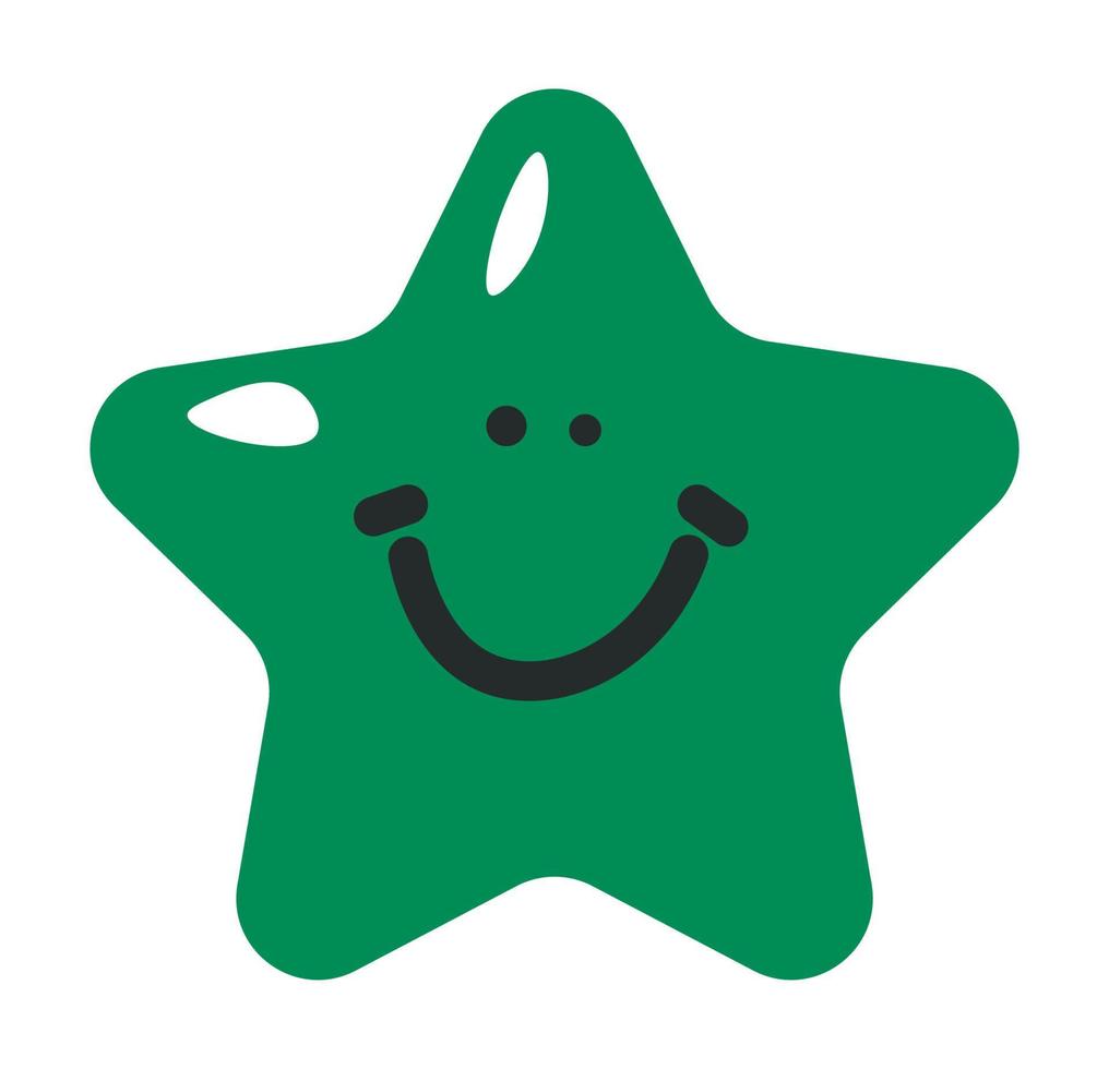 Mascot star character smiling facial expression vector