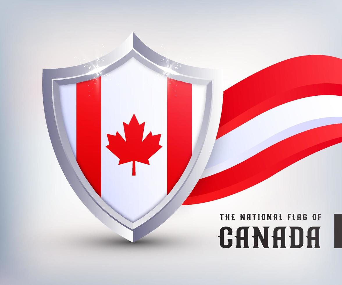 Canada metal shield flag vector design. Canada Flag Shield design Template. Canada independent day national flag design.