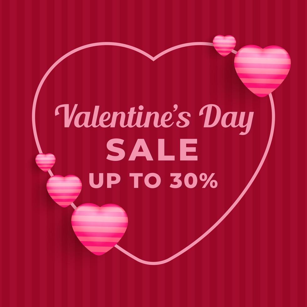 design Valentine's Day sale background with heart drawn combination. Vector illustration for website, poster, advertisement, coupon, promotional material.