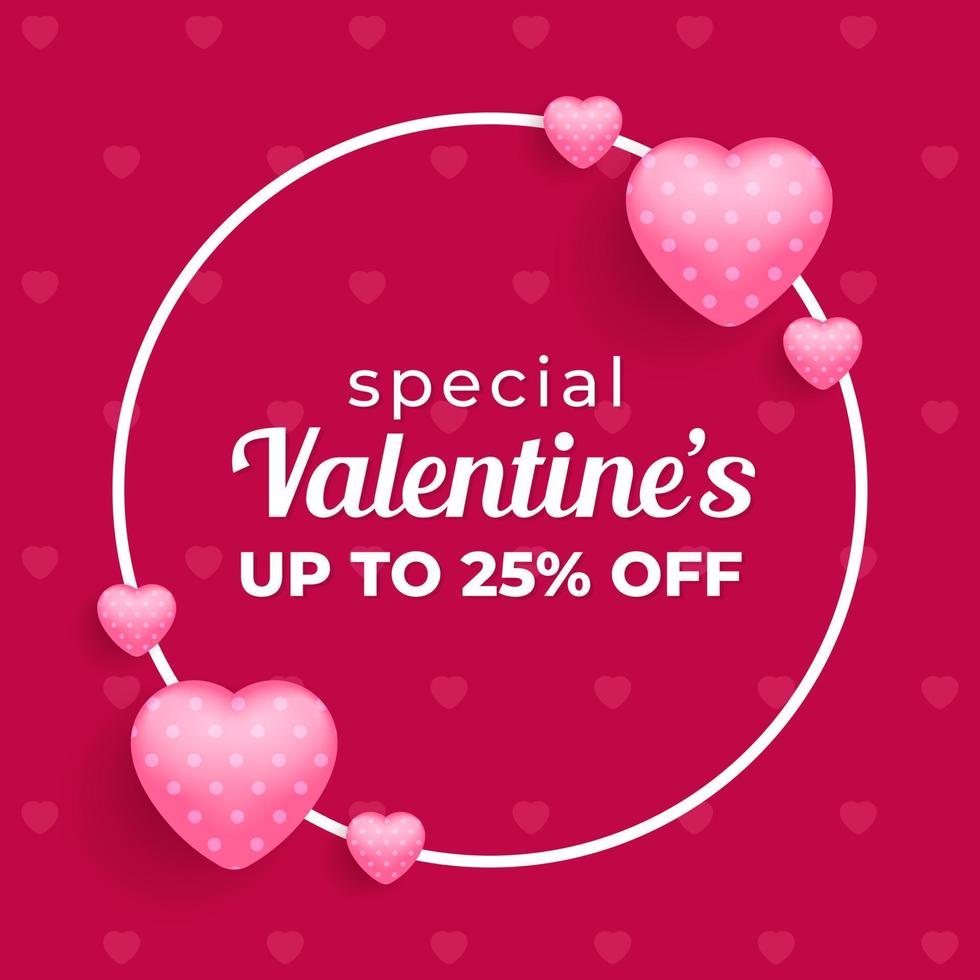 Design for Valentine's Day promo off special Banner Ad or Social Media Post vector