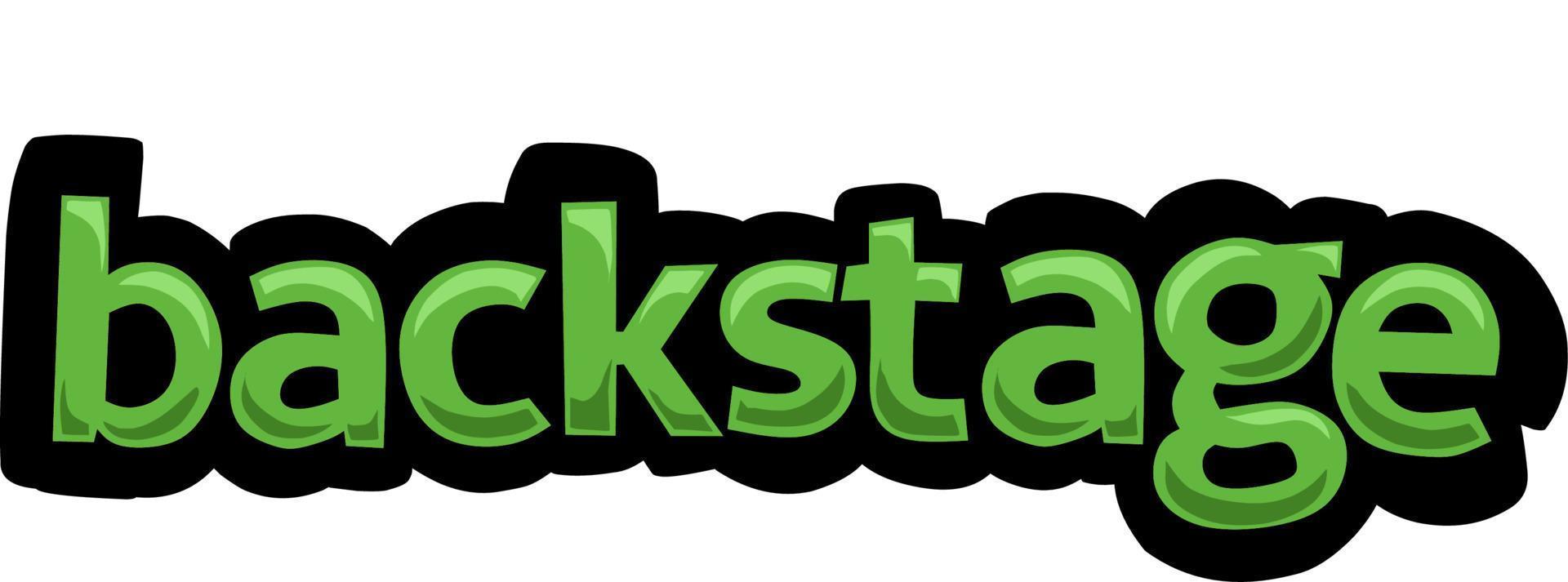 White screen animation video written BACKSTAGE vector