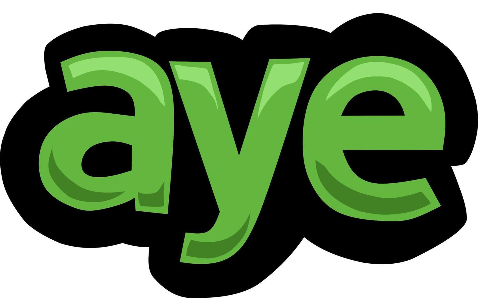 White screen animation video written AYE vector