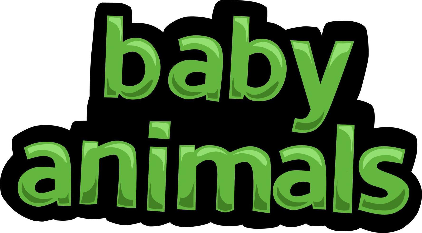 White screen animation video written BABY ANIMALS vector