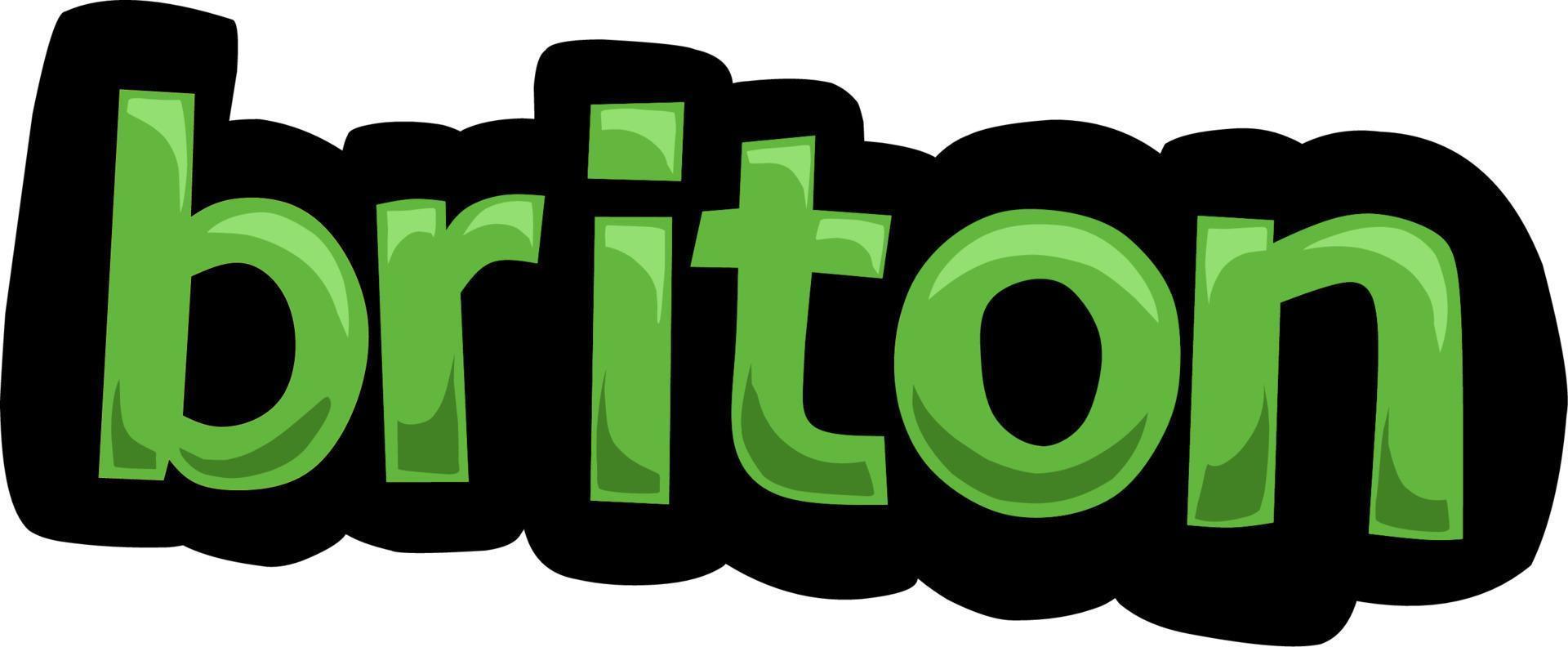 White screen animation video written BRITON vector