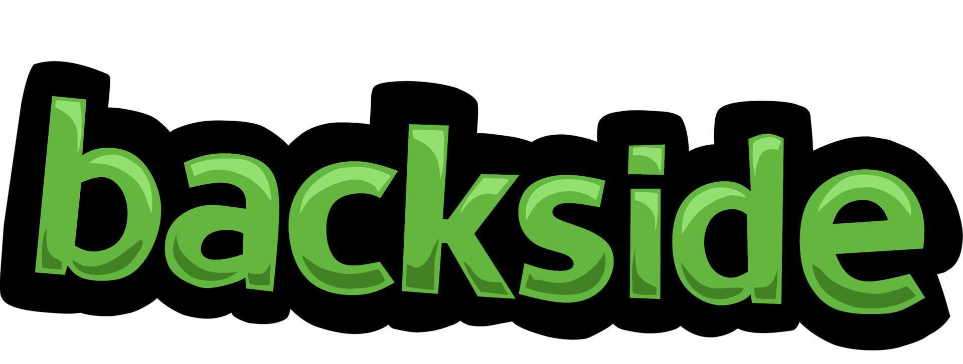 White screen animation video written BACKSIDE vector