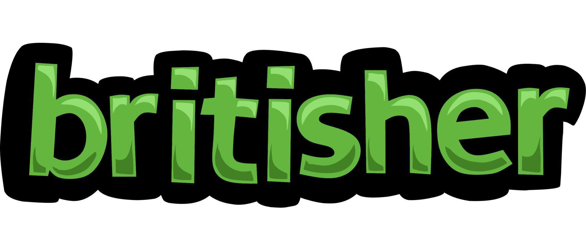 White screen animation video written BRITISHER vector