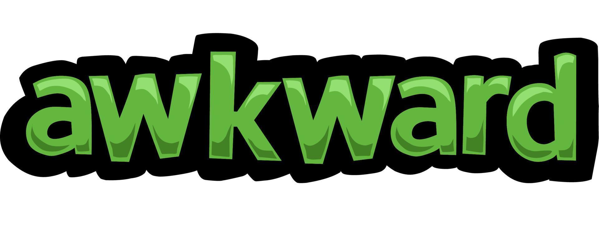 White screen animation video written AWKWARD vector