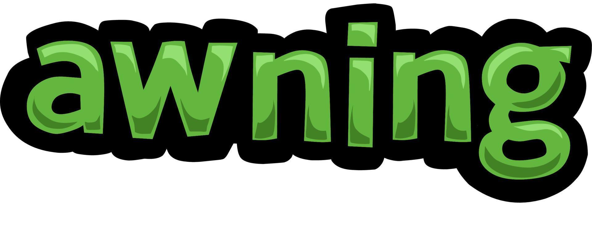 White screen animation video written AWNING vector