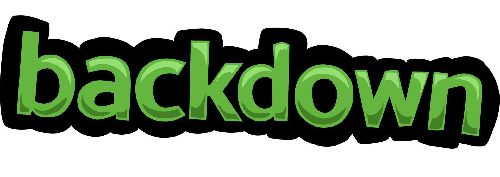 White screen animation video written BACKDOWN vector