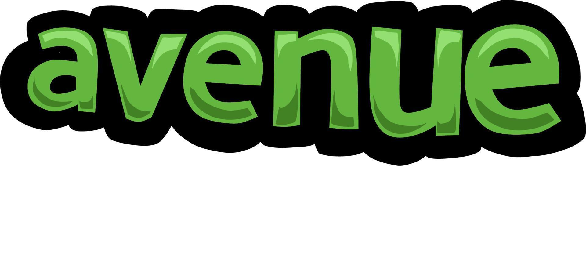 White screen animation video written AVENUE vector
