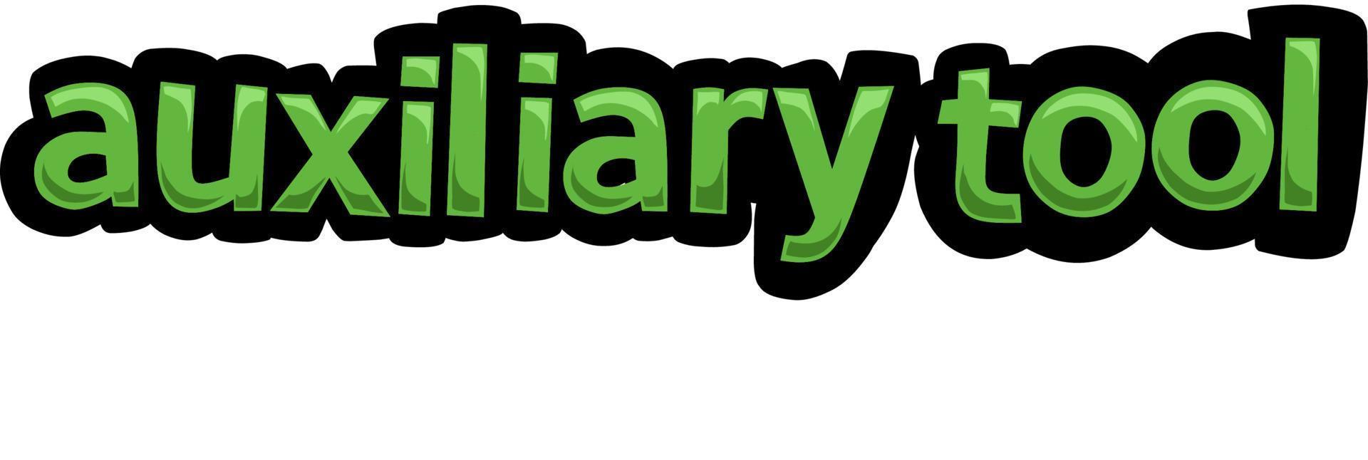 White screen animation video written AUXILIARY TOOL vector