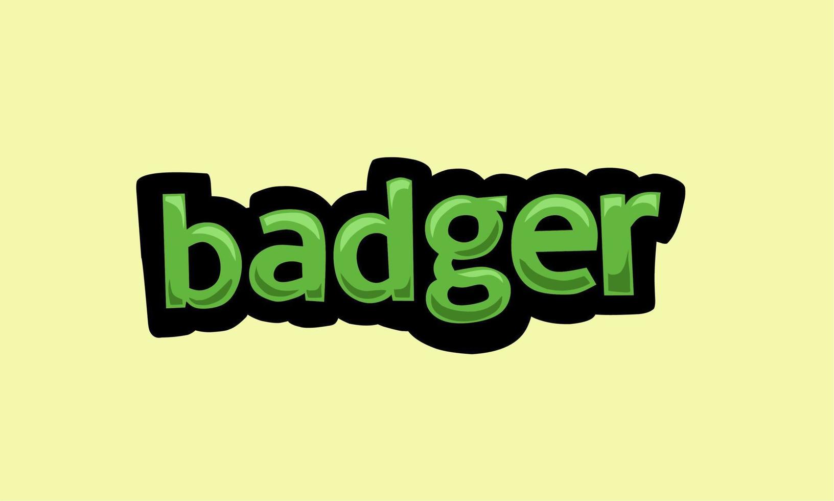 Yellow screen animation video written BADGER vector