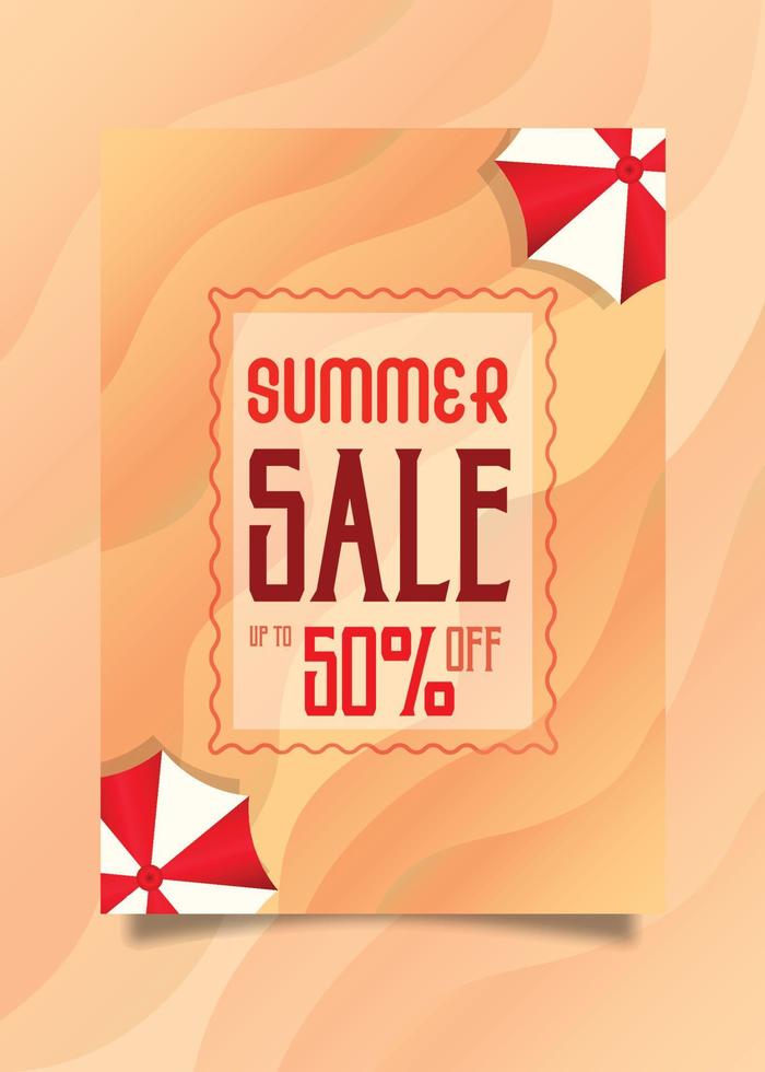 Summer Sales with a Beach Sand Template are Suitable for Those of you Who Want a Beach Sand-Themed Template. vector