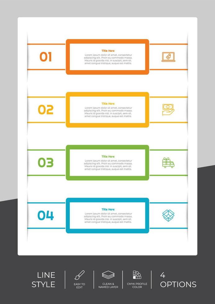 Infographic vector design with 4 options can be used for workflow, presentation, and business purpose.