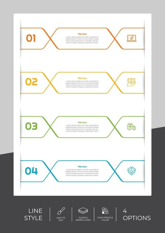 Infographic vector design with 4 options can be used for workflow, presentation, and business purpose.