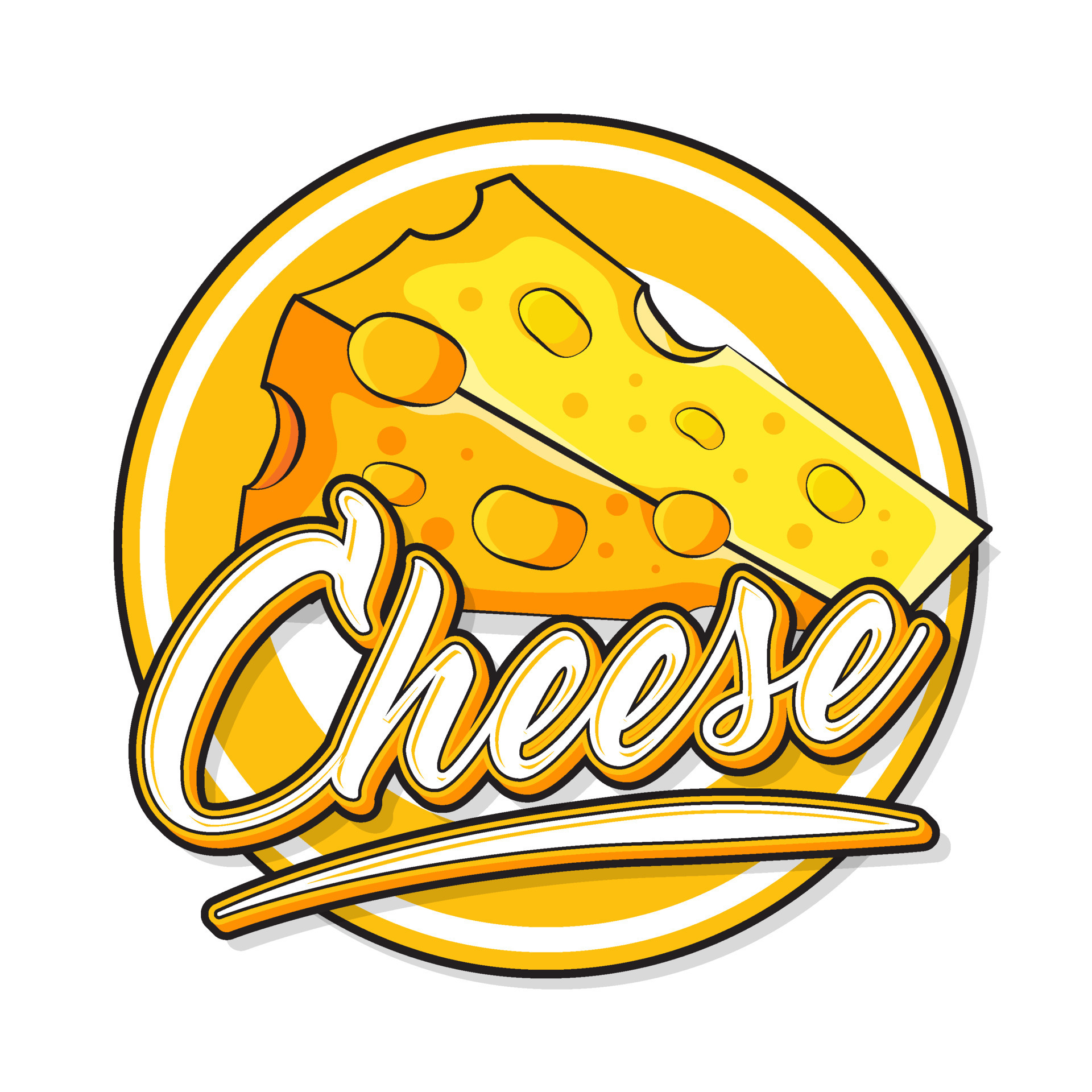 Cheese Food Logo Brand Product Cartoon Style Vector Illustration Cheese Food Logo Brand Product Cartoon Style Vector Illustration
