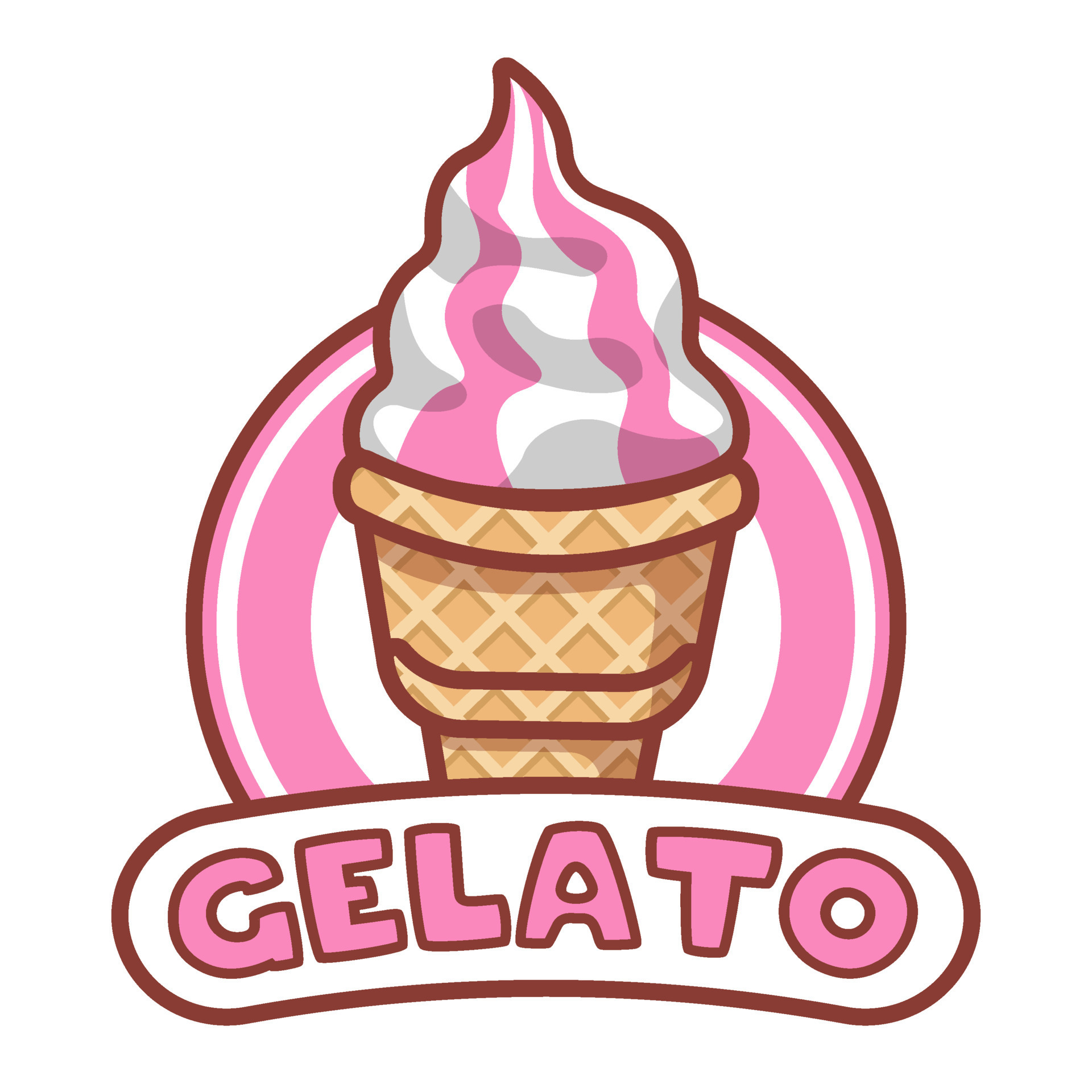 ice cream gelato logo food brand product cartoon style vector ice cream gelato logo food brand product cartoon style vector