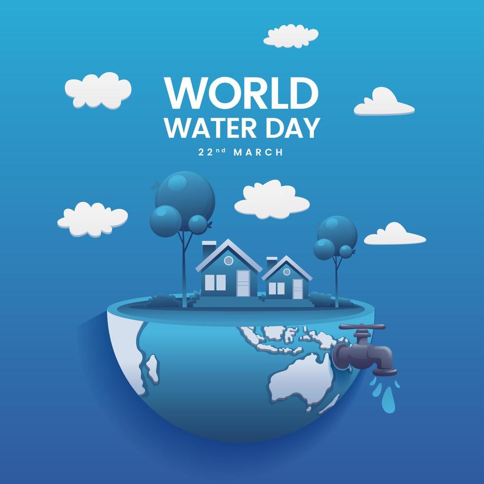 World Water Day earth is the best place for home to live Illustration vector Banner Design Poster